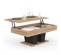 IDMarket - Table basse plateau relevable ELIAD rectangulaire bois et noir