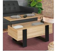 IDMarket - Table Basse Plateau relevable rectangulaire Phoenix Bois et Noir