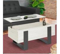 IDMARKET Table basse plateau relevable rectangulaire PHOENIX bois gris