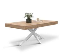 IDMarket - Table Basse rectangulaire Alix 110 cm Pied araignée Bois et Blanc