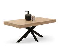 IDMarket - Table Basse rectangulaire Alix 110 cm Pied araignée Bois et Noir