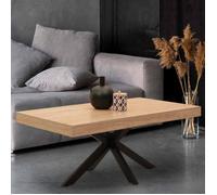 IDMarket - Table Basse rectangulaire Alix 110 cm Pied araignée Bois et Noir