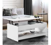IDMarket - Table Basse rectangulaire Plateau relevable SOA Bois Blanc