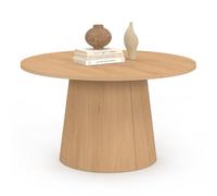 IDMarket - Table Basse Ronde Angele 70 cm Pied Central Bois Effet hêtre