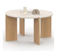 IDMarket - Table Basse Ronde ARMONIA 73 cm Effet travertin