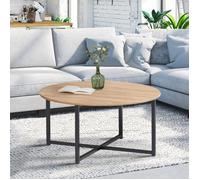 IDMarket - Table Basse Ronde Detroit 70 cm Design Industriel