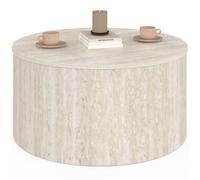 IDMarket - Table Basse Ronde Nova 70 cm Bois Effet travertin