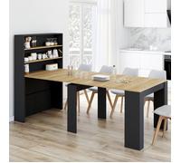 IDMARKET Table buffet haut extensible ORLANDO 8 personnes bois et noir 235 cm