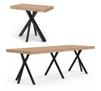 IDMarket - Table Console Extensible Alix 10 Personnes 235 cm Design Industriel