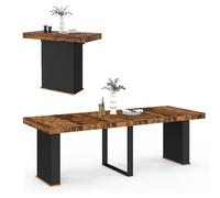 IDMarket - Table Console Extensible Eden 10 Personnes 235 cm Bois Effet Vieilli et Noir