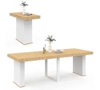 Table Console Extensible Eden 10 Personnes 235 Cm Bois Et Blanc Multicolore