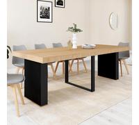 IDMarket Table console extensible EDEN 235 cm pour 10 personnes bois et noir