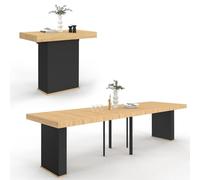 IDMarket - Table Console Extensible Eden 14 Personnes 300 cm Bois et Noir