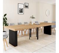 IDMarket - Table Console Extensible Eden 14 Personnes 300 cm Bois et Noir