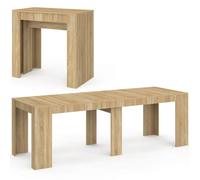 IDMarket – Table console extensible Orlando – 10 personnes, 235 cm – Bois façon hêtre