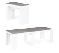 IDMarket - Table Console Extensible Orlando 10 Personnes 235 cm Bois Blanc et Effet béton