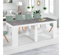 IDMarket - Table Console Extensible Orlando 10 Personnes 235 cm Bois Blanc et Effet béton