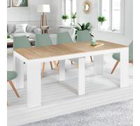 Idmarket Table Console Extensible Orlando 10 Personnes 235 Cm Bois Blanc Et Façon Hêtre Multicolore