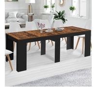 IDMARKET Table console extensible ORLANDO 10 personnes 235 cm bois effet vieilli et noir