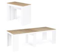 IDMarket Table console extensible ORLANDO 10 personnes 235 cm bois blanc et façon hêtre