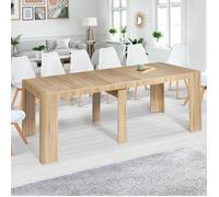 IDMARKET Table console extensible ORLANDO 14 personnes 300 cm bois façon hêtre