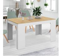 Idmarket Table Console Extensible Orlando 6 Personnes 140 Cm Bois Blanc Et Façon Hêtre Blanc