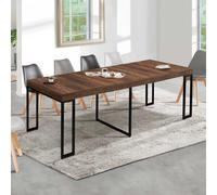 IDMarket - Table Console Extensible Toronto 10 Personnes 235 cm Bois foncé Design Industriel
