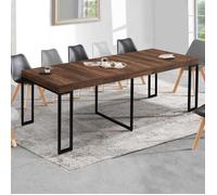 IDMARKET Table console extensible TORONTO 14 personnes 300 cm bois foncé design industriel