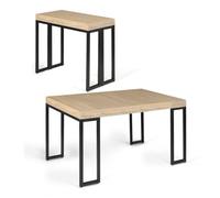 IDMarket Table console extensible TORONTO 6 personnes 140 cm design industriel