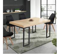 IDMarket Table console extensible TORONTO 6 personnes 140 cm design industriel
