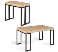 IDMarket - Table Console Extensible Toronto 6 Personnes 140 cm Design Industriel