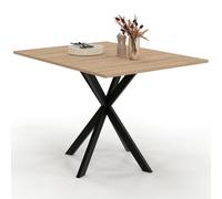 IDMarket - Table Console Pliable Alix 2-4 Personnes Pied araignée Bois et Noir 103 x 76 cm