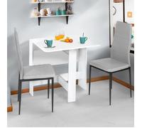 IDMARKET Table console pliable EDI 2-4 personnes bois blanc 103 x 76 cm
