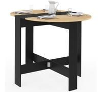 IDMarket - Table Console Pliable Ronde EDI 2-4 Personnes 103 x 76 cm