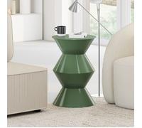 IDMARKET Table d'appoint ronde table basse bout de canapé table de chevet IRENE 30 cm métal vert kaki