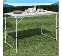 IDMARKET Table de camping pliante d'appoint 120 cm réglable en hauteur