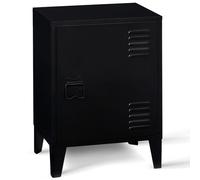 IDMarket - Table de Chevet Ester 1 Porte métal Noir Design Industriel
