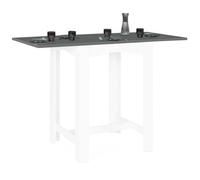 IDMarket - Table Haute de Bar Extensible Dona 2 à 4 Personnes Blanche Plateau Gris 65-130 cm
