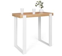IDMarket - Table Haute de Bar Phoenix Bois et Blanc 90 cm