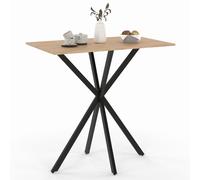 Table haute de bar rectangulaire ALIX pied araignée bois et noir 100 cm
