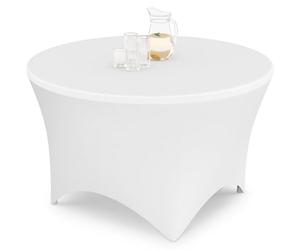 IDMarket - Table Pliante d'appoint Portable Ronde 122 cm Camping ou réception avec Housse Blanche