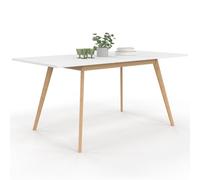 IDMarket Table à manger INGA rectangulaire extensible 4-8 personnes 120-160 cm Blanc
