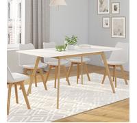 IDMARKET Table scandinave extensible rectangle INGA 4-8 personnes blanche 120-160 cm