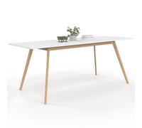 IDMarket - Table scandinave Extensible Rectangle Inga 6-10 Personnes Blanche 160-200 cm