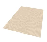 IDMarket - Tapis d'intérieur Rectangle JADA à Motifs Circulaire Beige 120 x 170 cm