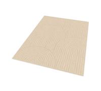 IDMarket - Tapis d'intérieur Rectangle JADA à Motifs Circulaire Beige