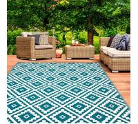IDMarket - Tapis extérieur Bahamas Bleu Canard 270 x 370 CM