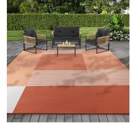 IDMarket - Tapis extérieur GEOMETRIQUE Terracotta 270 x 370 CM