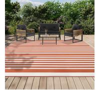 IDMarket - Tapis extérieur Rayures Terracotta 270 x 370 CM