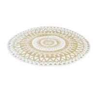 IDMarket - Tapis extérieur Rond Naturel et Blanc D.150 CM